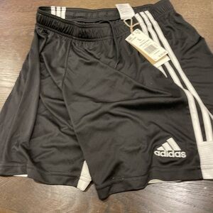adidas Black Men's Athletic Shorts with White 3-Stripes